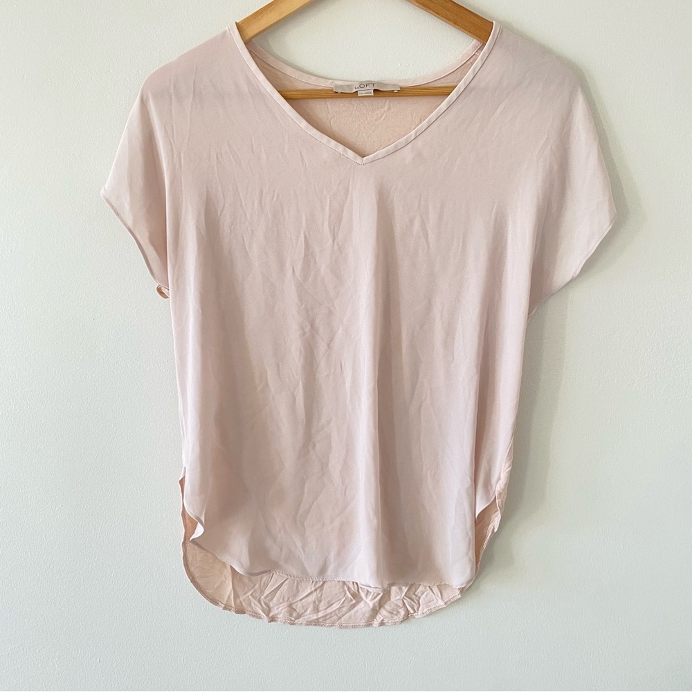 LOFT Light Pink Short Sleeve Top